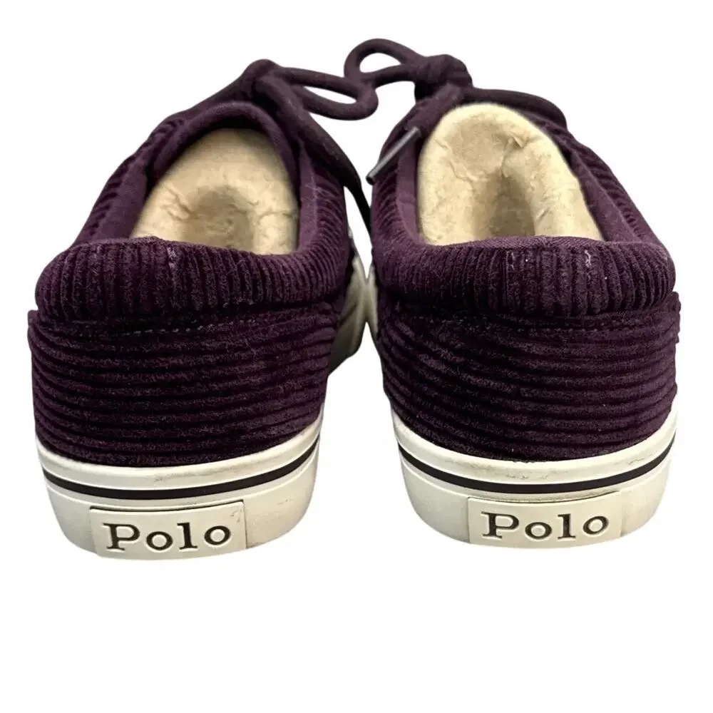 Polo Ralph Lauren Keaton Plum Purple Corduroy Kids Sneakers Youth Size 3